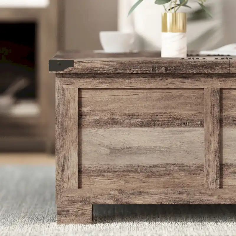 Contemporary Farmhouse Coffee Table Featuring Concealed Storage 23