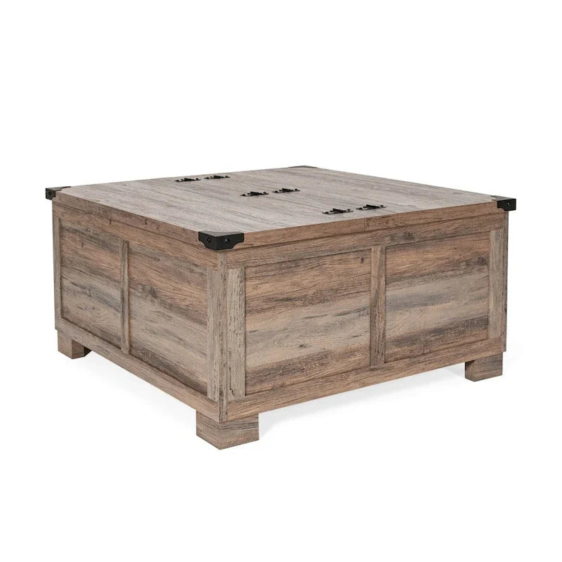 Contemporary Farmhouse Coffee Table Featuring Concealed Storage 24