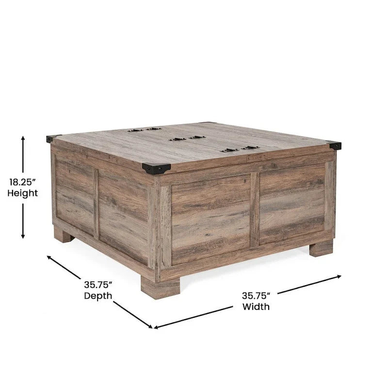 Contemporary Farmhouse Coffee Table Featuring Concealed Storage 26