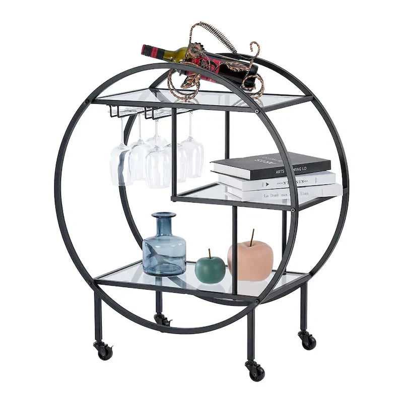 Chic Mobile Bar Cart - Elegant Drink Cabinet for Home & Entertaining 2