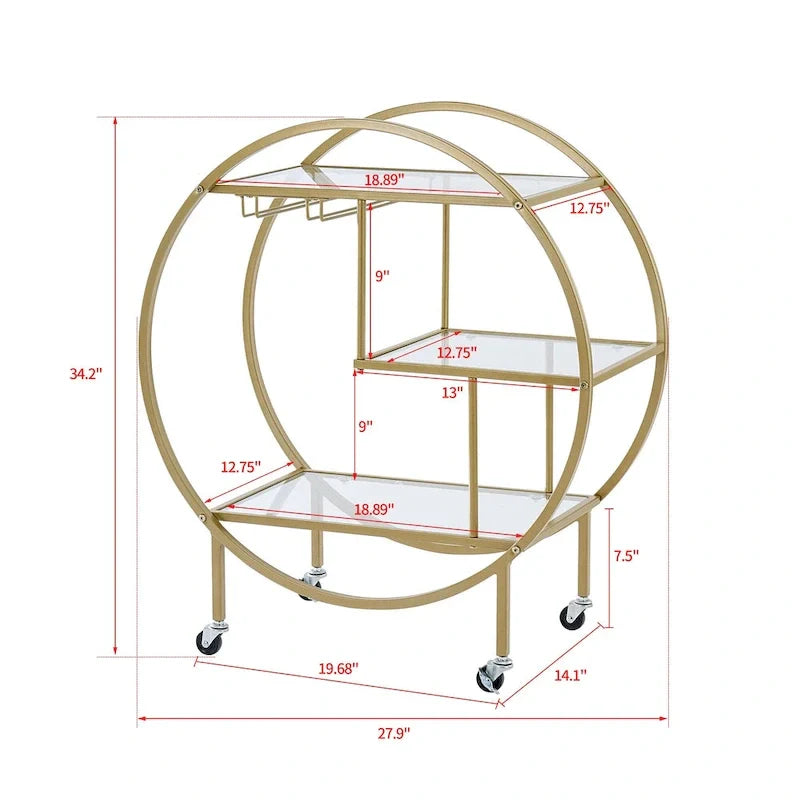 Chic Mobile Bar Cart - Elegant Drink Cabinet for Home & Entertaining 10