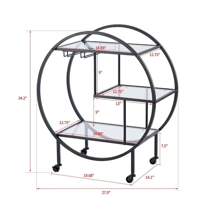 Chic Mobile Bar Cart - Elegant Drink Cabinet for Home & Entertaining 14