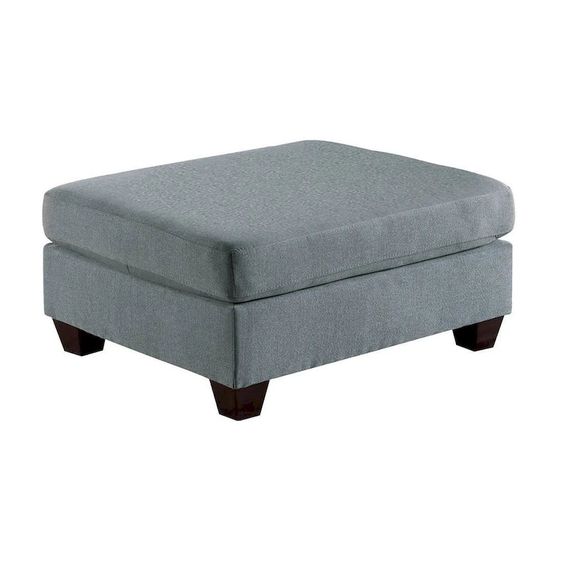 32-Inch Contemporary Square Ottoman with Soft Foam Cushioning in Gray Linen 2