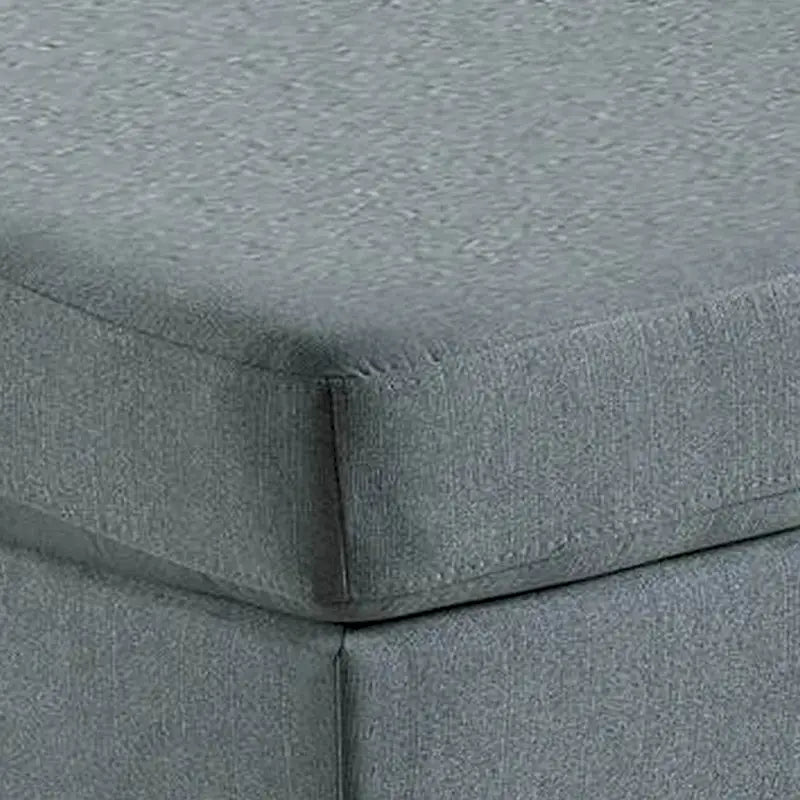 32-Inch Contemporary Square Ottoman with Soft Foam Cushioning in Gray Linen 3