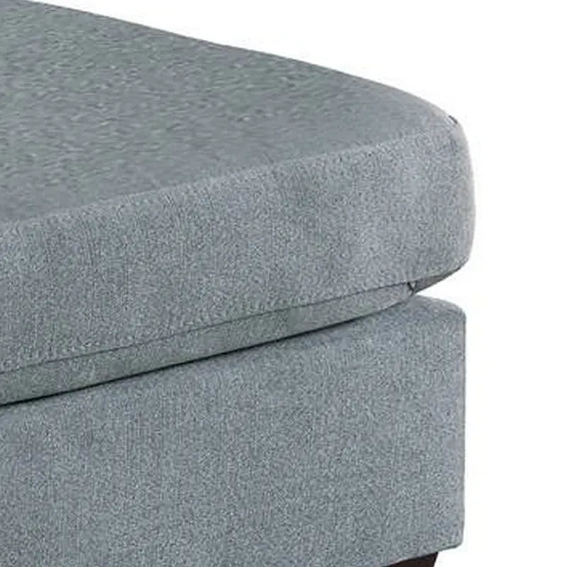 32-Inch Contemporary Square Ottoman with Soft Foam Cushioning in Gray Linen 4