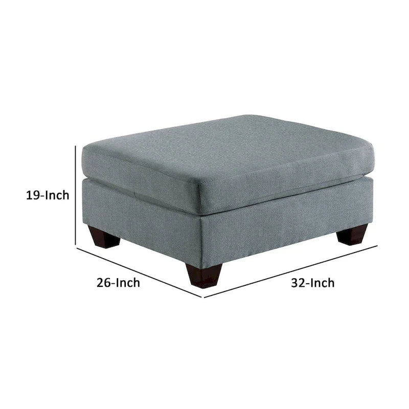 32-Inch Contemporary Square Ottoman with Soft Foam Cushioning in Gray Linen 6