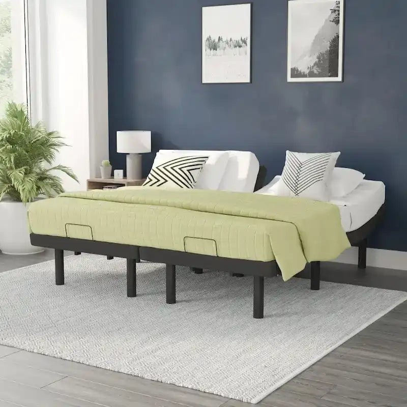 Wireless Remote Adjustable Bed Base with Anti-Skid Upholstery 1