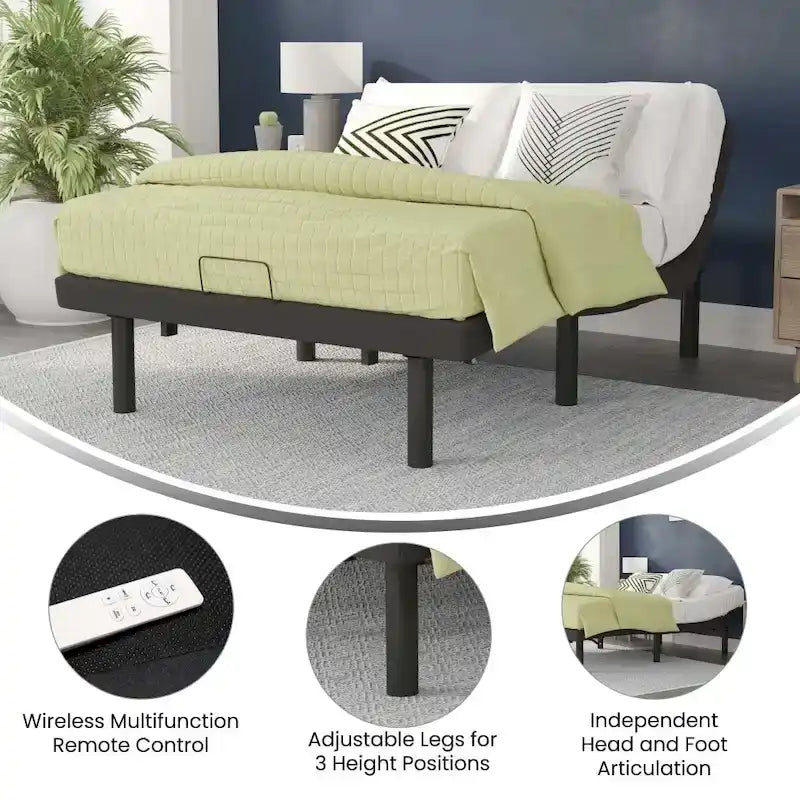 Wireless Remote Adjustable Bed Base with Anti-Skid Upholstery 6
