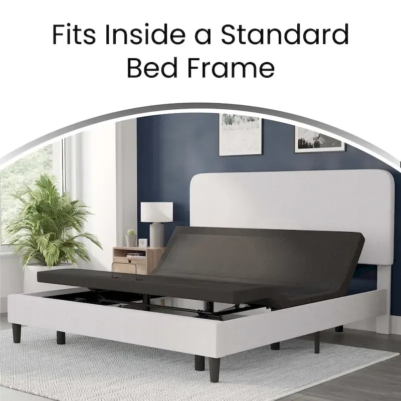 Wireless Remote Adjustable Bed Base with Anti-Skid Upholstery 21