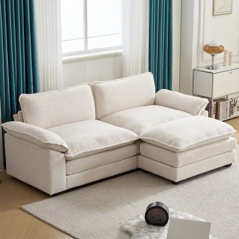 Reversible Sectional Sofa with Ottoman and Cushioned Seating 37