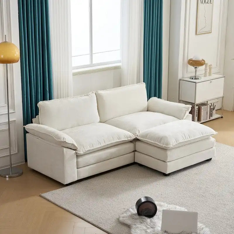 Reversible Sectional Sofa with Ottoman and Cushioned Seating 3