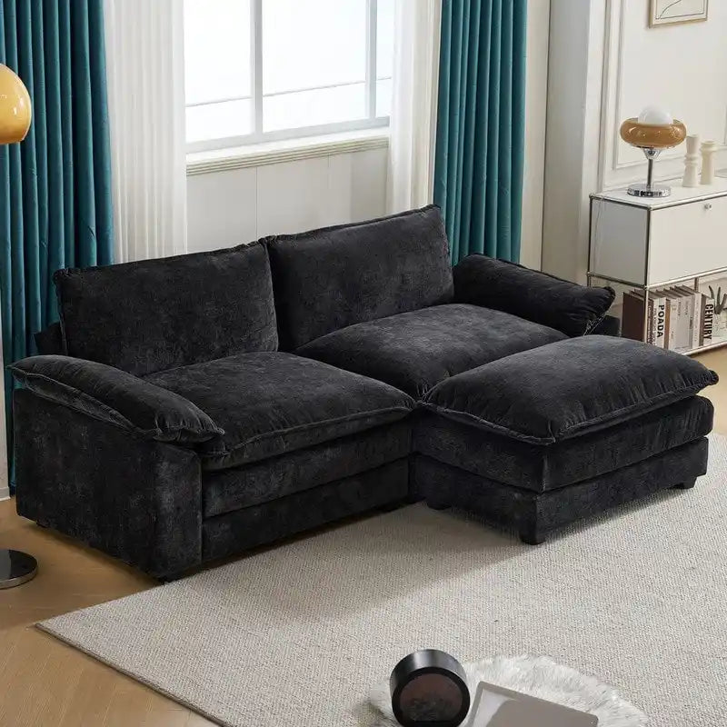 Reversible Sectional Sofa with Ottoman and Cushioned Seating 5