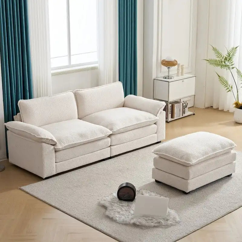 Reversible Sectional Sofa with Ottoman and Cushioned Seating 8
