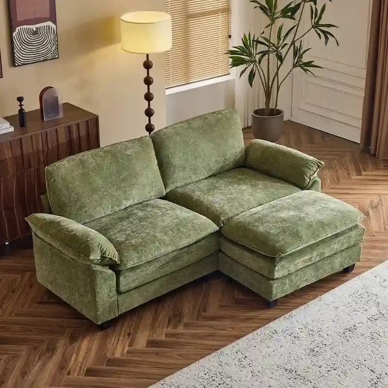 Reversible Sectional Sofa with Ottoman and Cushioned Seating 11