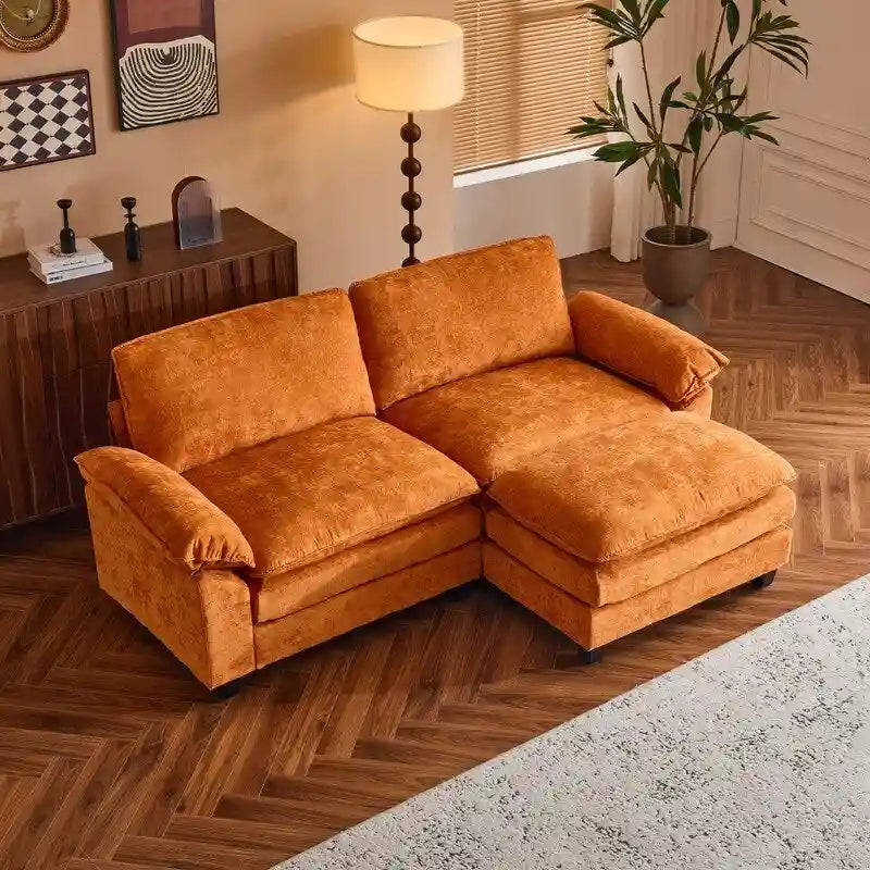 Chenille Two-Seater Sofa with Footstool - 2+1 Indoor Double Bag, Dimensions: 217*141*85 12