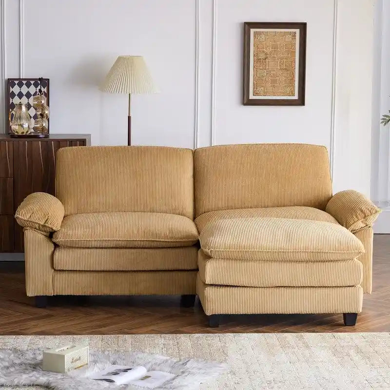 Reversible Sectional Sofa with Ottoman and Cushioned Seating 13