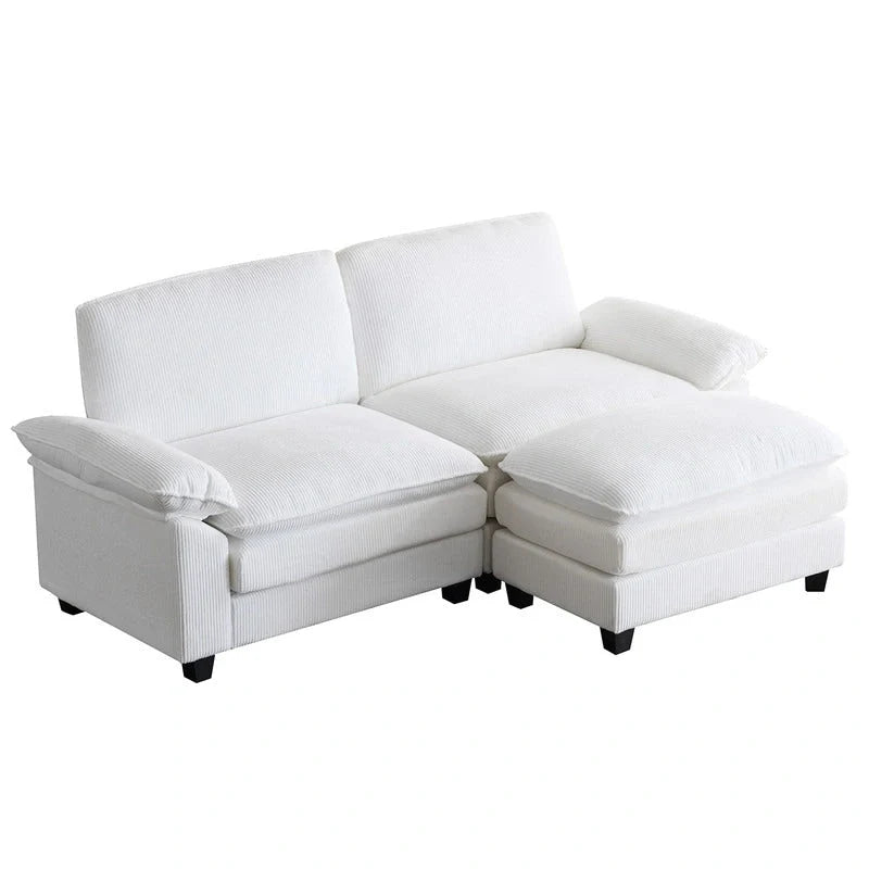 Chenille Two-Seater Sofa with Footstool - 2+1 Indoor Double Bag, Dimensions: 217*141*85 22