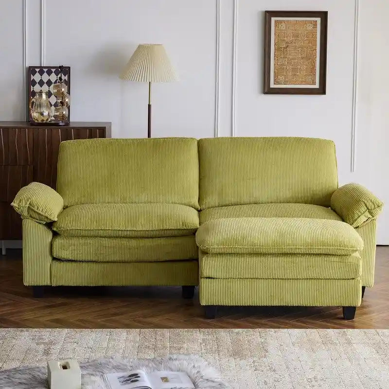Reversible Sectional Sofa with Ottoman and Cushioned Seating 25