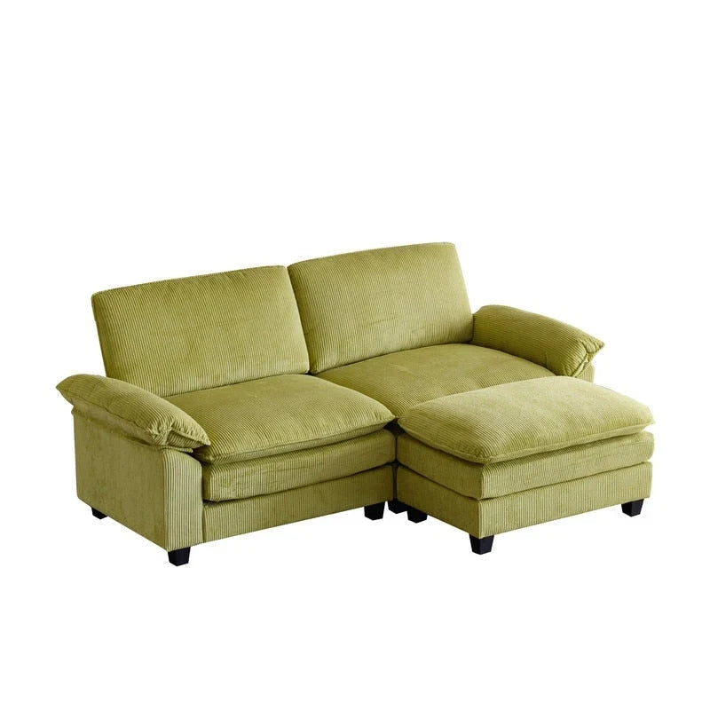Chenille Two-Seater Sofa with Footstool - 2+1 Indoor Double Bag, Dimensions: 217*141*85 29