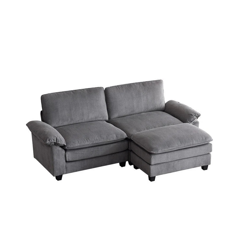 Chenille Two-Seater Sofa with Footstool - 2+1 Indoor Double Bag, Dimensions: 217*141*85 34