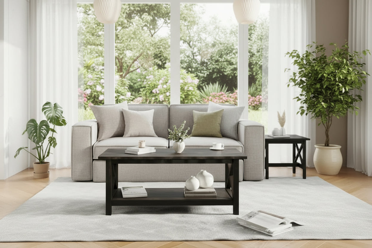 Classic Solid Wood Farmhouse Coffee Table 1