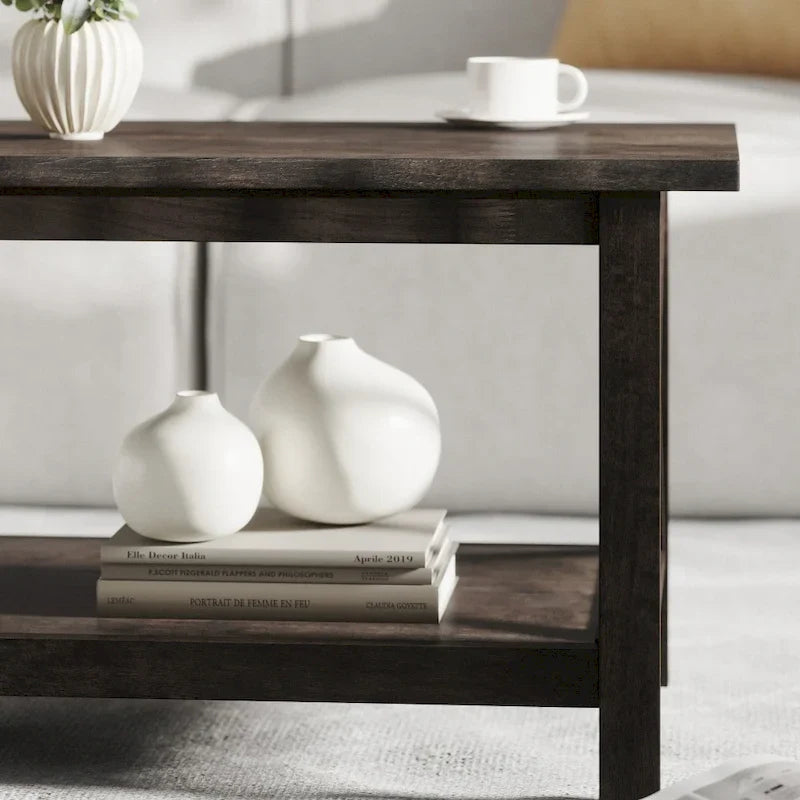 Classic Solid Wood Farmhouse Coffee Table 3