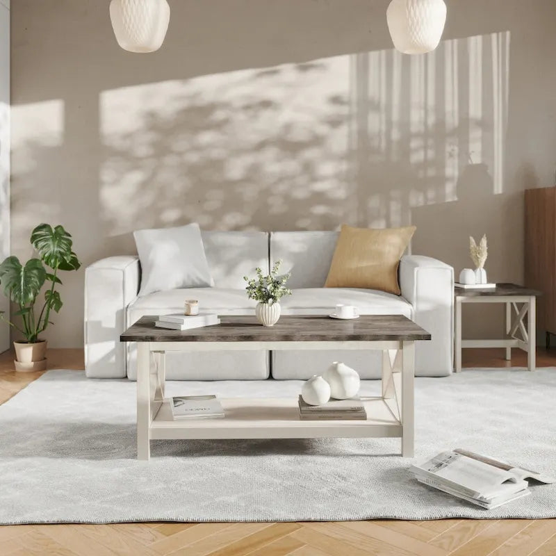 Classic Solid Wood Farmhouse Coffee Table 21