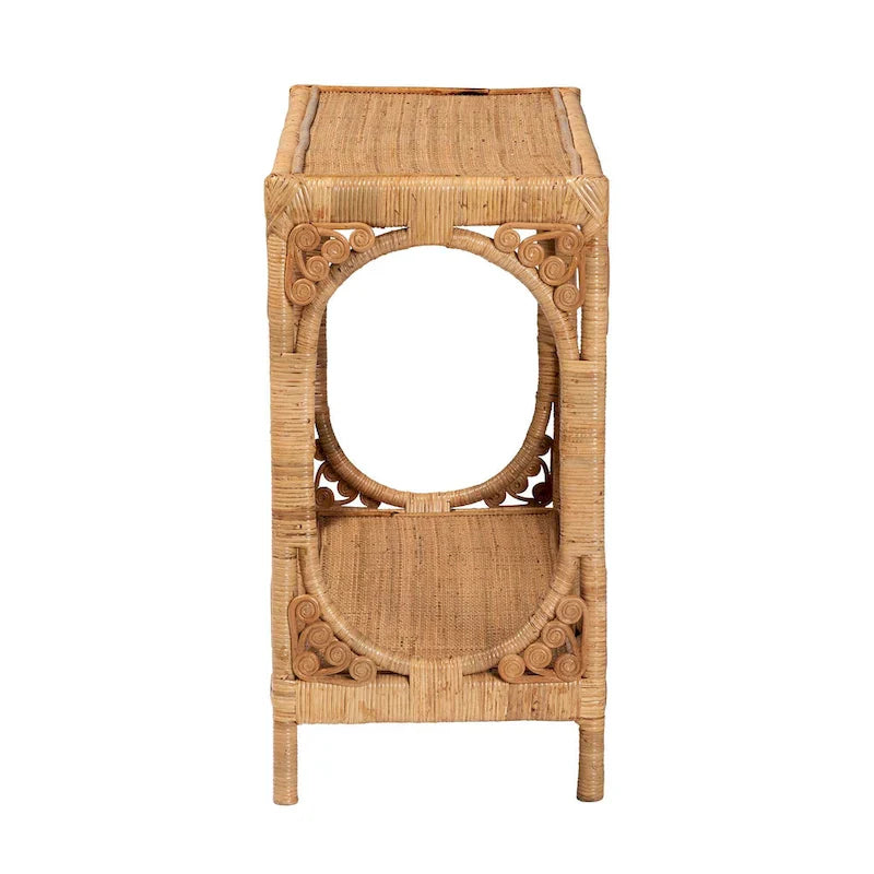 Modern Bohemian Light Honey Rattan Console Table by Bali & Pari - Ramona Collection 4