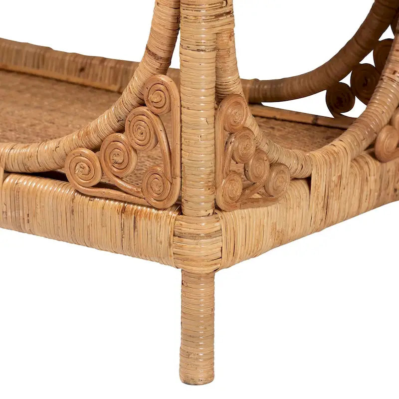 Modern Bohemian Light Honey Rattan Console Table by Bali & Pari - Ramona Collection 6