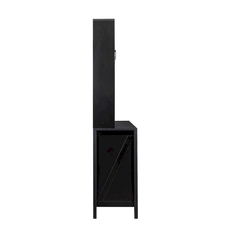 Spacious Kitchen Pantry Storage Cabinet Featuring Glass Doors 10