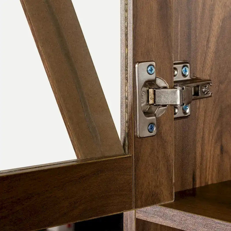 Spacious Kitchen Pantry Storage Cabinet Featuring Glass Doors 21