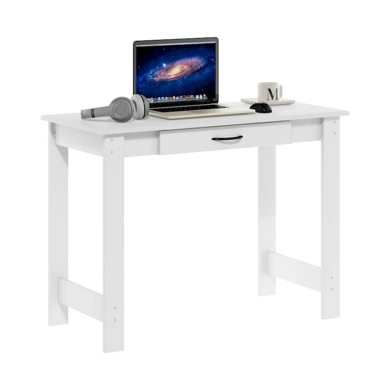 Furinno JAYA White Writing Desk with Drawer 5