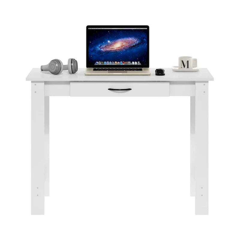 Furinno JAYA White Writing Desk with Drawer 6
