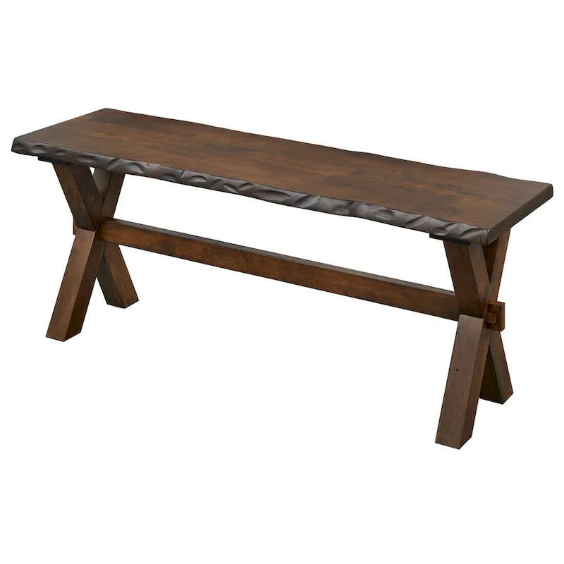6-Piece Rustic Farmhouse Dining Set Table Chairs & Bench Walnut Finish 10