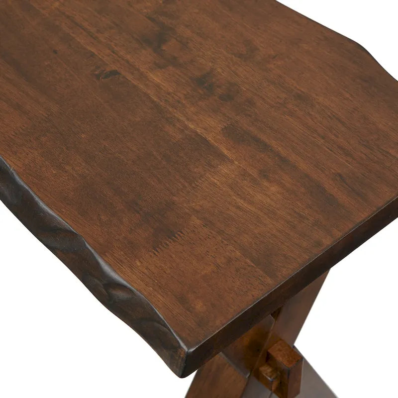 6-Piece Rustic Farmhouse Dining Set Table Chairs & Bench Walnut Finish 11