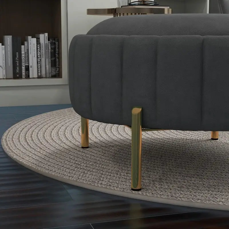 SEYNAR Modern Velvet Tufted Swivel Club Chair and Ottoman Set 13