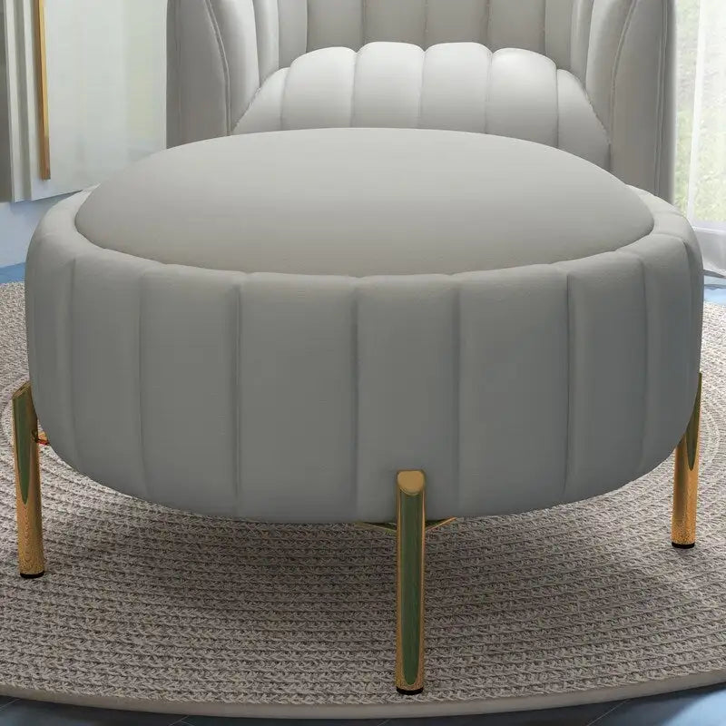 Swivel Accent Chair with Ottoman Set and Upholstered Cushion 18