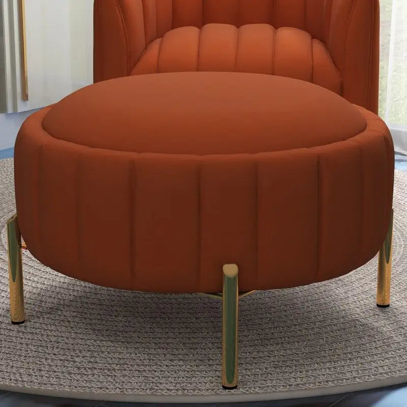 SEYNAR Modern Velvet Tufted Swivel Club Chair and Ottoman Set 27