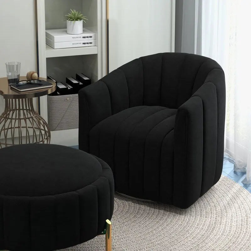 Swivel Accent Chair with Ottoman Set and Upholstered Cushion 33