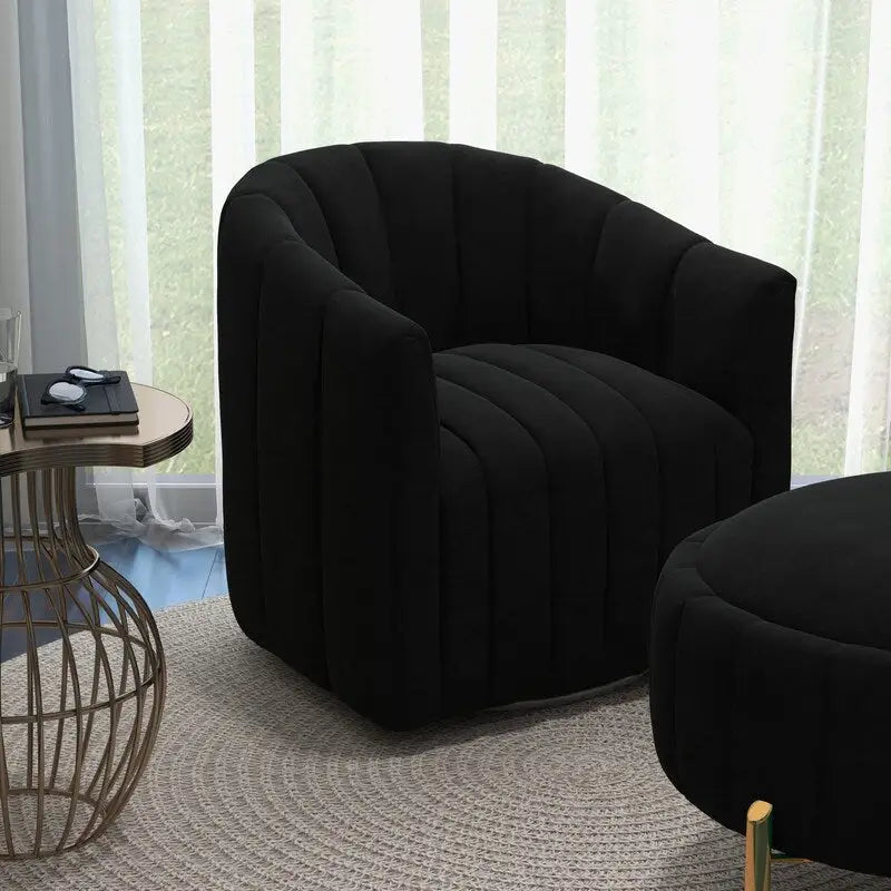 Swivel Accent Chair with Ottoman Set and Upholstered Cushion 34