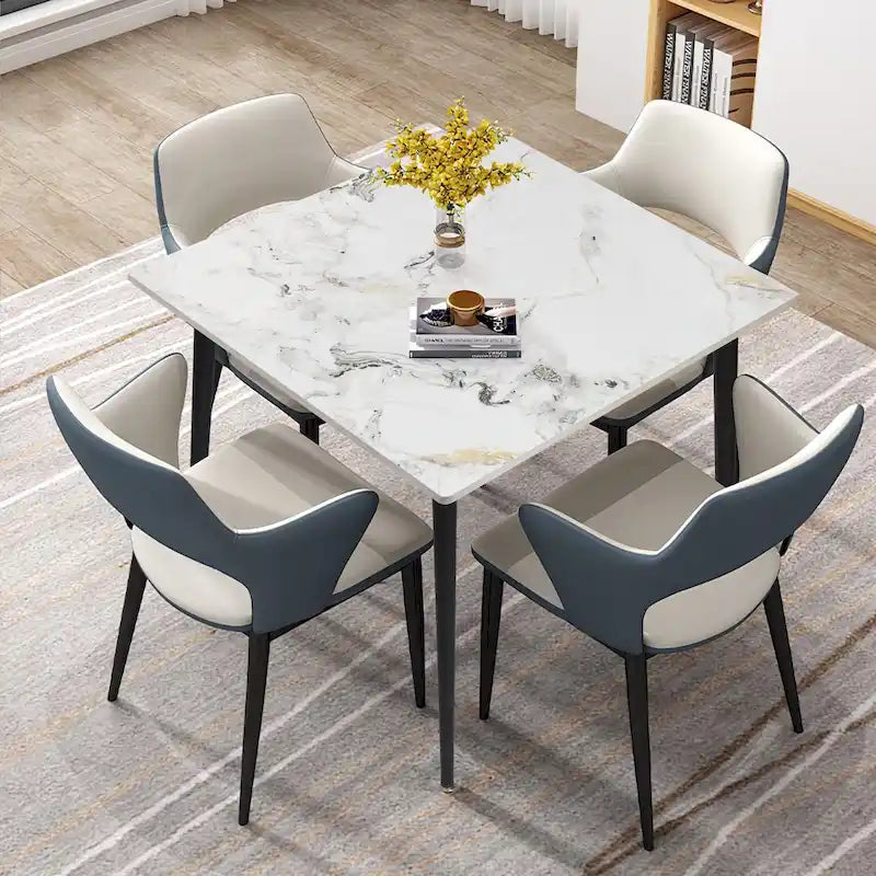 Contemporary Slate Kitchen Dining Table with Sintered Stone Surface and Metal Legs (Table Only) - 31.5 x 31.5 x 30 inches 27