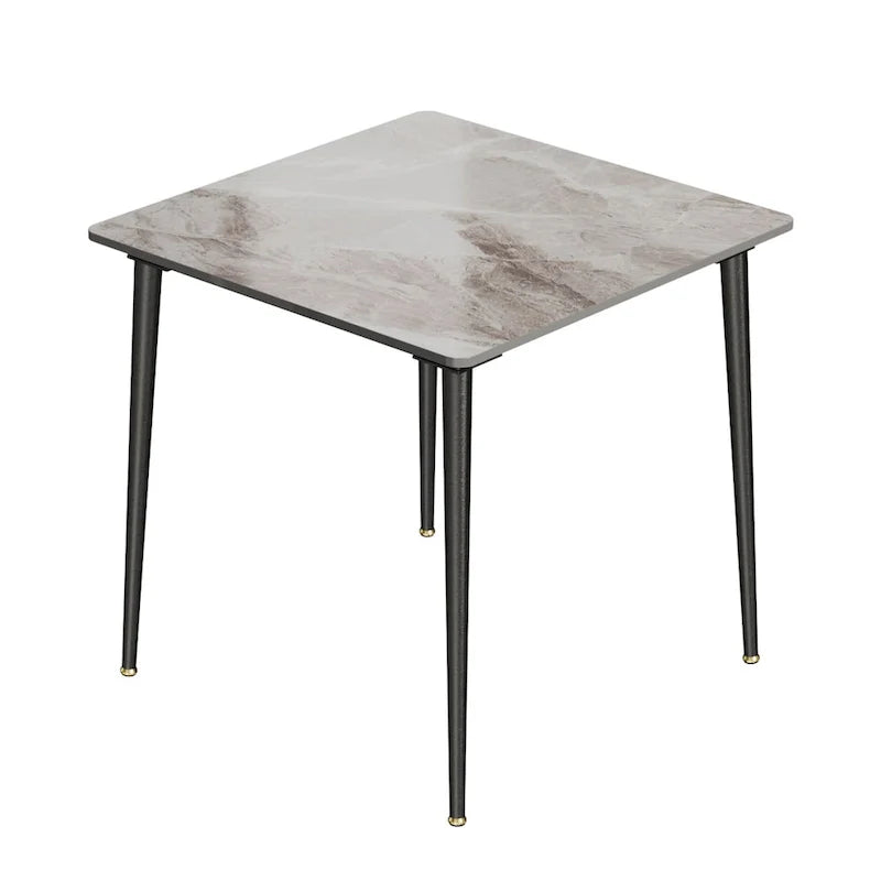 Contemporary Slate Kitchen Dining Table with Sintered Stone Surface and Metal Legs (Table Only) - 31.5 x 31.5 x 30 inches 16