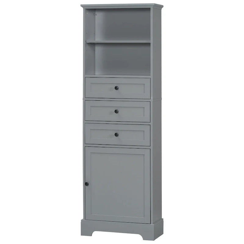 Merax Vertical Bathroom Storage Cabinet with 3 Drawers and Adjustable Shelves 3