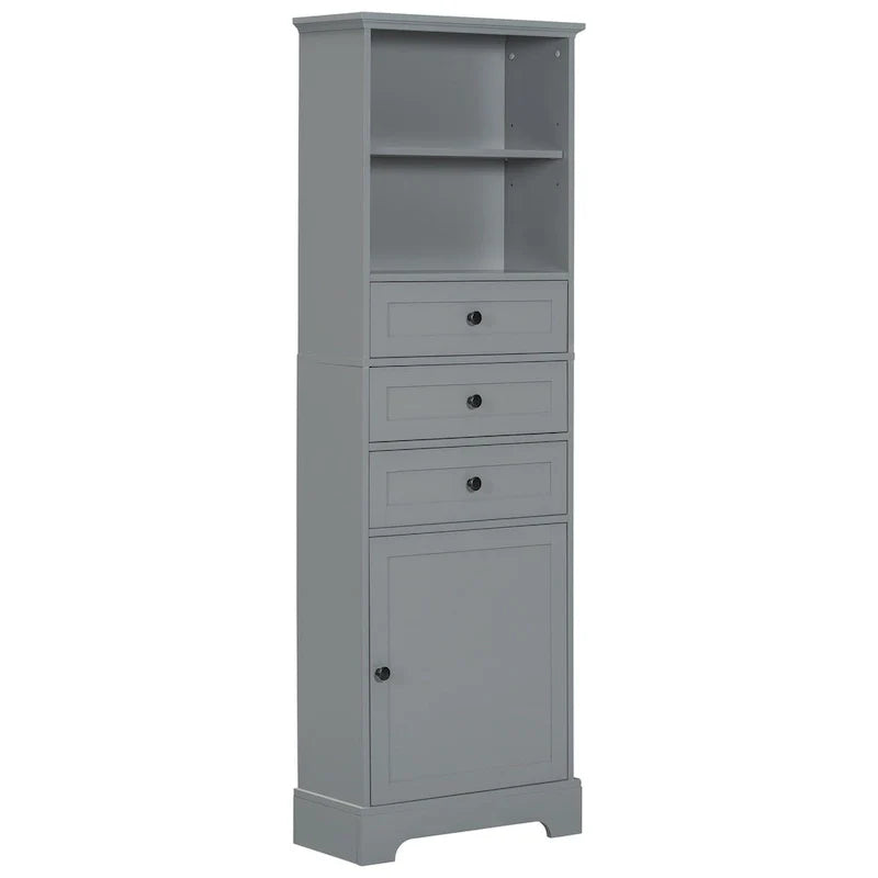 Merax Vertical Bathroom Storage Cabinet with 3 Drawers and Adjustable Shelves 4