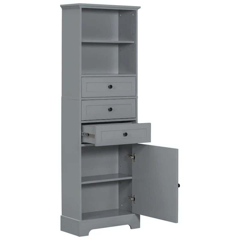 Merax Vertical Bathroom Storage Cabinet with 3 Drawers and Adjustable Shelves 5