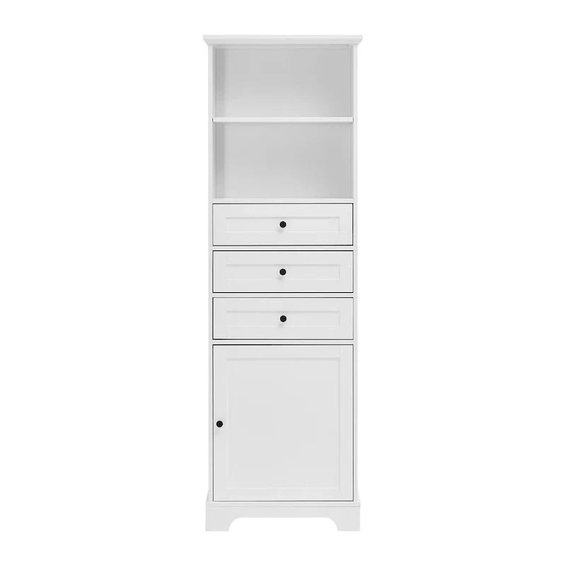 Merax Vertical Bathroom Storage Cabinet with 3 Drawers and Adjustable Shelves 12