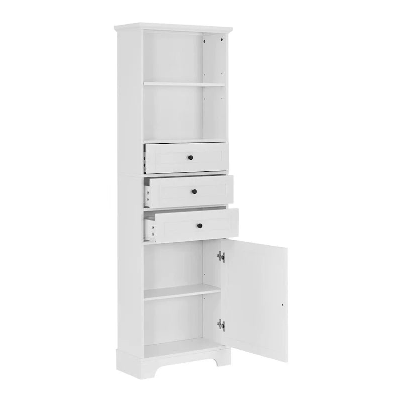 Merax Vertical Bathroom Storage Cabinet with 3 Drawers and Adjustable Shelves 13