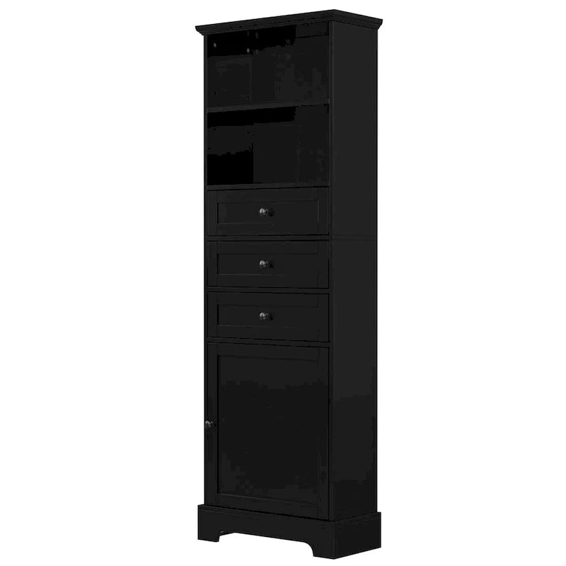 Merax Vertical Bathroom Storage Cabinet with 3 Drawers and Adjustable Shelves 22
