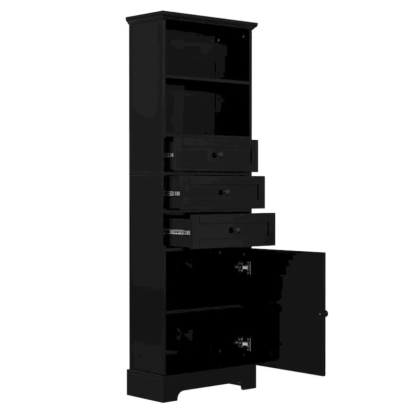 Merax Vertical Bathroom Storage Cabinet with 3 Drawers and Adjustable Shelves 23