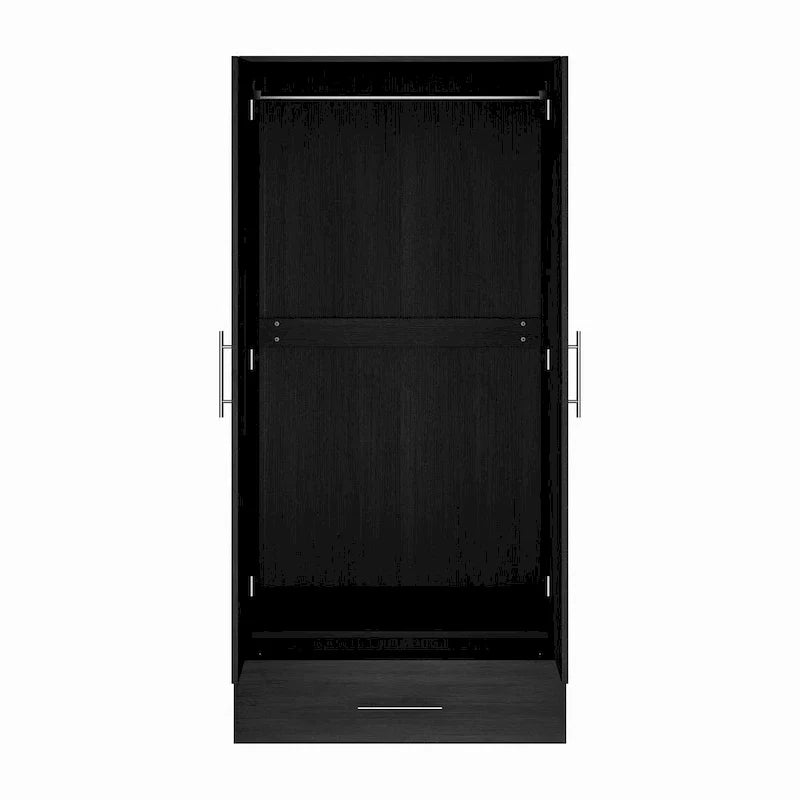 Black and White Wardrobe Armoire Closet with Drawer - 31.5W x 66.9H 20